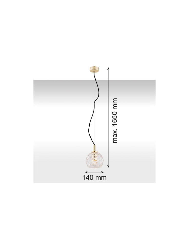 Argon OVIEDO lampa wisząca 1 pł. mniejsza 1x15W (max) transparentny mosiądz 4200 Argon OVIEDO lampa wisząca 1 pł. mniejsza 1x15W (max) transparentny mosiądz 4200