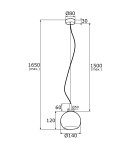 Argon OVIEDO lampa wisząca 1 pł. mniejsza 1x15W (max) transparentny mosiądz 4200 Argon OVIEDO lampa wisząca 1 pł. mniejsza 1x15W (max) transparentny mosiądz 4200
