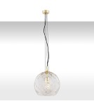 Lampy wiszące pojedyncze - Argon OVIEDO lampa wisząca 1 pł. większa 1x15W (max) transparentny mosiądz 4201 - product 1