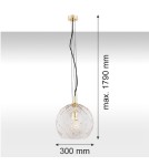 Lampy wiszące pojedyncze - Argon OVIEDO lampa wisząca 1 pł. większa 1x15W (max) transparentny mosiądz 4201 - product 3