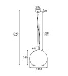 Lampy wiszące pojedyncze - Argon OVIEDO lampa wisząca 1 pł. większa 1x15W (max) transparentny mosiądz 4201 - product 4