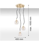 Argon OVIEDO lampa wisząca 3 pł. na okrągłej podsufitce 3x15W (max) transparentny mosiądz 1463 Argon OVIEDO lampa wisząca 3 pł. na okrągłej podsufitce 3x15W (max) transparentny mosiądz 1463