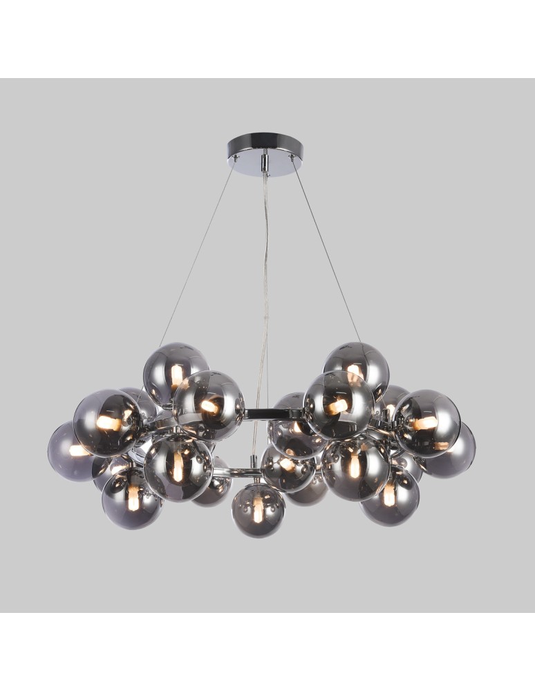 Lampy wiszące glamour - ITALUX Cabella Wisząca Chrom PND-5252-25-CH+SMK - product kolory-swiatla.pl 2