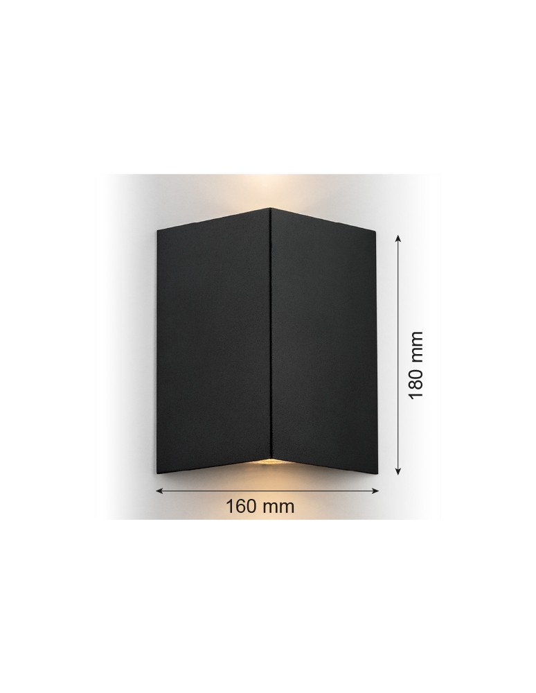 Kinkiety - Argon SKIATOS kinkiet 2 pł. 2x5W (max) czarny struktura 914 - product kolory-swiatla.pl 2