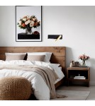 Kinkiety do sypialni - Argon JASPER kinkiet 2 pł. 1x6W LED (max) + 1x4.5W czarny struktura mosiądz 1050 - product 3