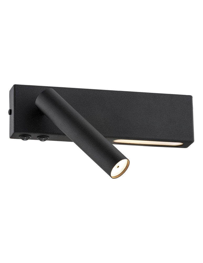 Argon JASPER kinkiet 2 pł. 1x6W LED (max) + 1x4.5W czarny struktura 1035