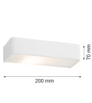 Kinkiety nowoczesne - Argon RODAN kinkiet 1 pł. mały 1x15W (max) biały struktura 3077 - product 2