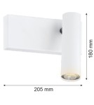 Kinkiety do czytania - Argon ETNA PLUS kinkiet 1 pł. 1x6W (max) biały struktura 8064 - product 10