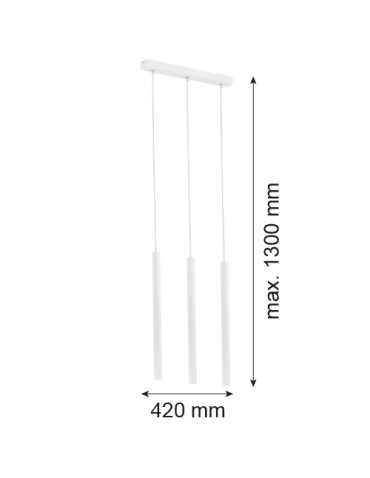 Argon ETNA PLUS lampa wisząca 3 pł. 3x6W (max) biały struktura 6178 - produkt 2