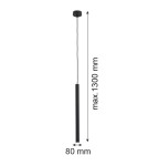 Lampy wiszące rurki - Argon ETNA PLUS lampa wisząca 1 pł. 1x6W (max) czarny struktura 8067 - product 7