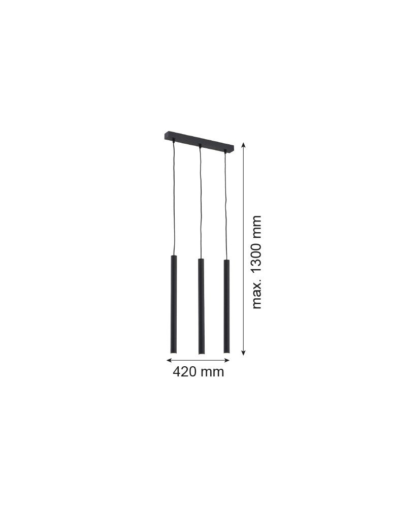 Argon ETNA PLUS lampa wisząca 3 pł. 3x6W (max) czarny struktura 6179 Argon ETNA PLUS lampa wisząca 3 pł. 3x6W (max) czarny struktura 6179