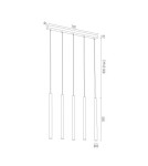 Lampy wiszące - Argon ETNA PLUS lampa wisząca 5 pł. 5x6W (max) czarny struktura 2137 - product 4