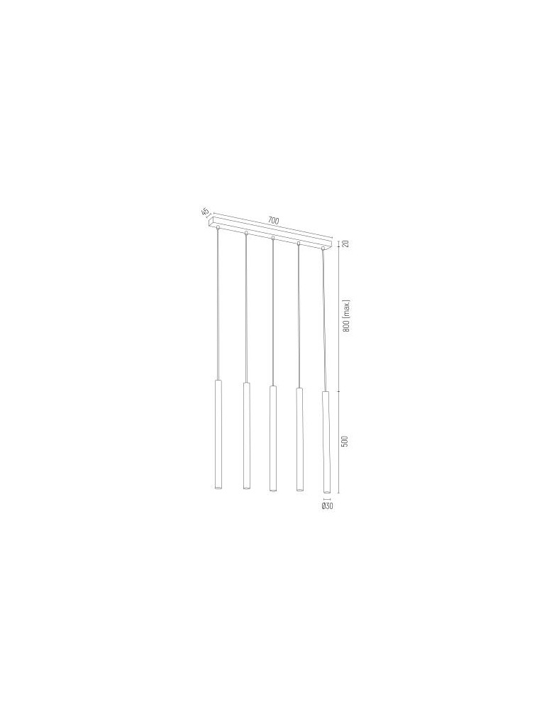 Lampy wiszące - Argon ETNA PLUS lampa wisząca 5 pł. 5x6W (max) czarny struktura 2137 - product kolory-swiatla.pl 4