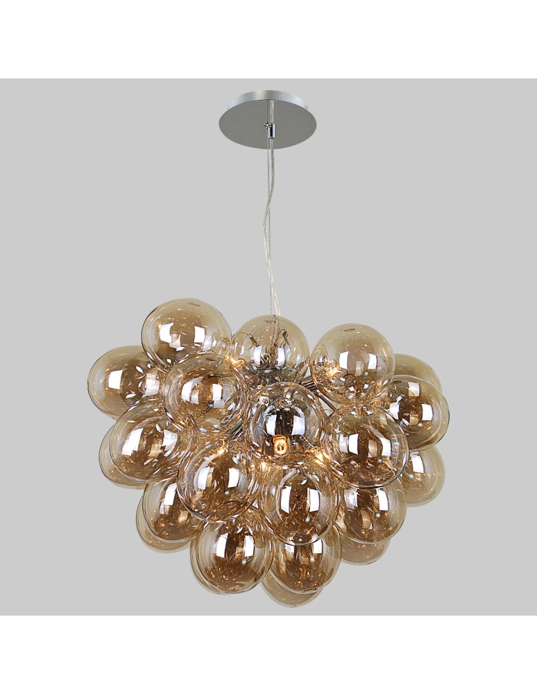 Lampy wiszące glamour - ITALUX Bento Wisząca Koniak  PND-7273-S-8-CGN - product kolory-swiatla.pl 2