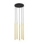 Lampy wiszące - Argon SICILIA PLUS lampa wisząca 5 pł. 5x6W (max) mosiądz czarny struktura 2144 - product 1