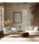 Lampy wiszące - Argon SICILIA PLUS lampa wisząca 5 pł. 5x6W (max) mosiądz czarny struktura 2144 - product 2
