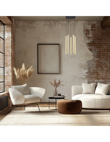 Argon SICILIA PLUS lampa wisząca 5 pł. 5x6W (max) mosiądz czarny struktura 2144 - produkt 2