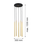 Lampy wiszące - Argon SICILIA PLUS lampa wisząca 5 pł. 5x6W (max) mosiądz czarny struktura 2144 - product 3