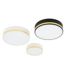 Plafony okrągłe - Argon AMORE plafon 2 pł. mały 2x15W (max) biały struktura ze złotym paskiem 7034 - product 7