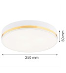 Plafony okrągłe - Argon AMORE plafon 2 pł. mały 2x15W (max) biały struktura ze złotym paskiem 7034 - product 8