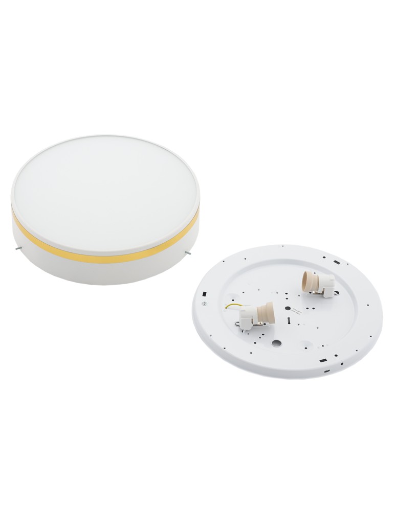 Argon AMORE plafon 2 pł. średni 2x15W (max) biały struktura ze złotym paskiem 7035 Argon AMORE plafon 2 pł. średni 2x15W (max) biały struktura ze złotym paskiem 7035