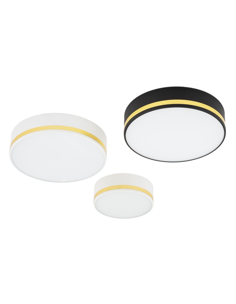 Argon AMORE plafon 2 pł. średni 2x15W (max) biały struktura ze złotym paskiem 7035 Argon AMORE plafon 2 pł. średni 2x15W (max) biały struktura ze złotym paskiem 7035