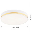Argon AMORE plafon 2 pł. średni 2x15W (max) biały struktura ze złotym paskiem 7035 Argon AMORE plafon 2 pł. średni 2x15W (max) biały struktura ze złotym paskiem 7035
