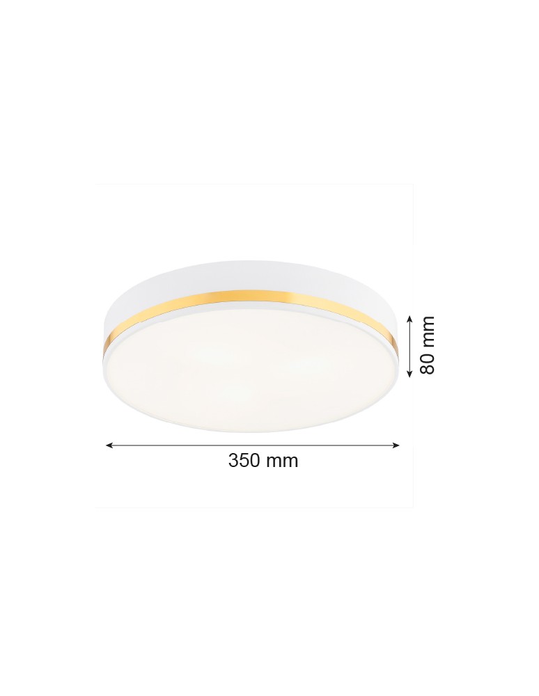Argon AMORE plafon 2 pł. średni 2x15W (max) biały struktura ze złotym paskiem 7035 Argon AMORE plafon 2 pł. średni 2x15W (max) biały struktura ze złotym paskiem 7035