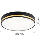 Plafony okrągłe - Argon AMORE plafon 2 pł. mały 2x15W (max) czarny struktura ze złotym paskiem 7040 - product 6