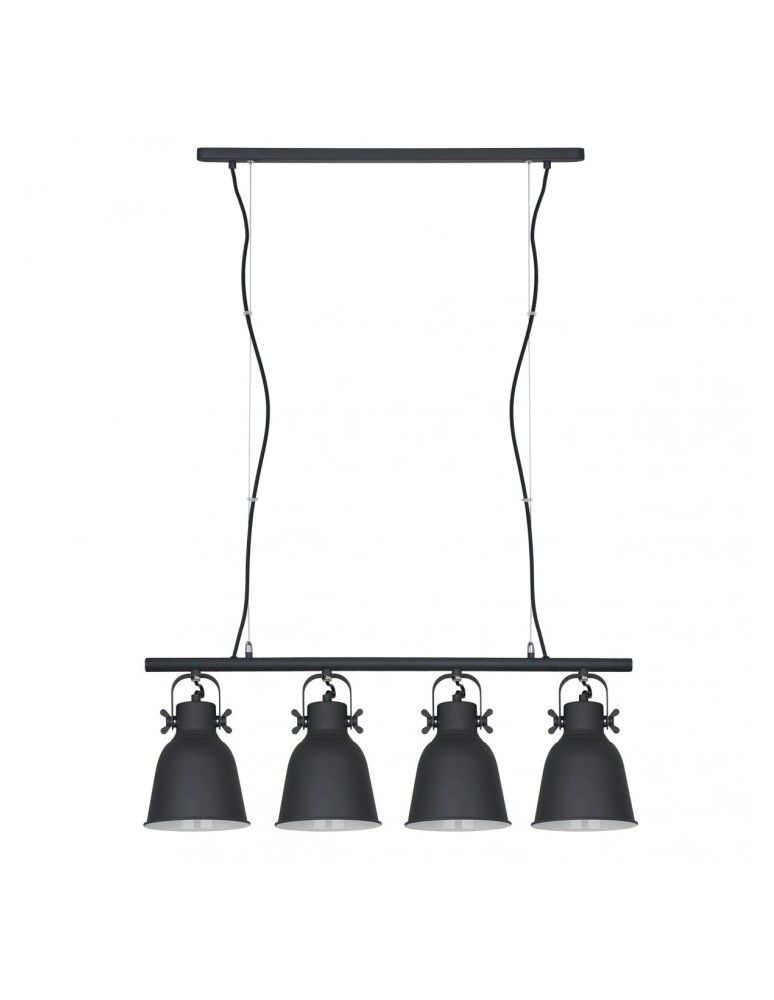 Lampy wiszące loftowe - ITALUX Lavare Wisząca Czarny 4xE27 MD-HN82608-4-BK+WH - produkt kolory-swiatla.pl 1