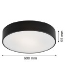 Plafony duże - Argon DARLING plafon 5 pł. XL 5x15W (max) czarny struktura 2084 - product 6