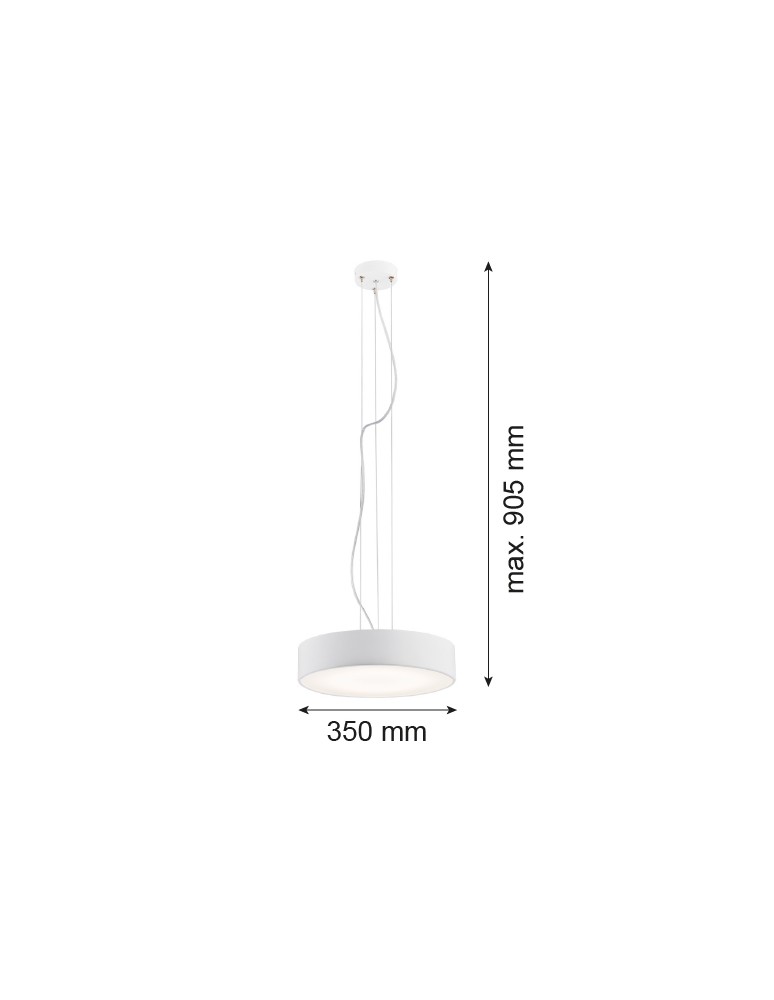 Lampy wiszące - Argon DARLING LED lampa wisząca mała 1 pł. led 1x32W biały struktura 3349 - product kolory-swiatla.pl 2