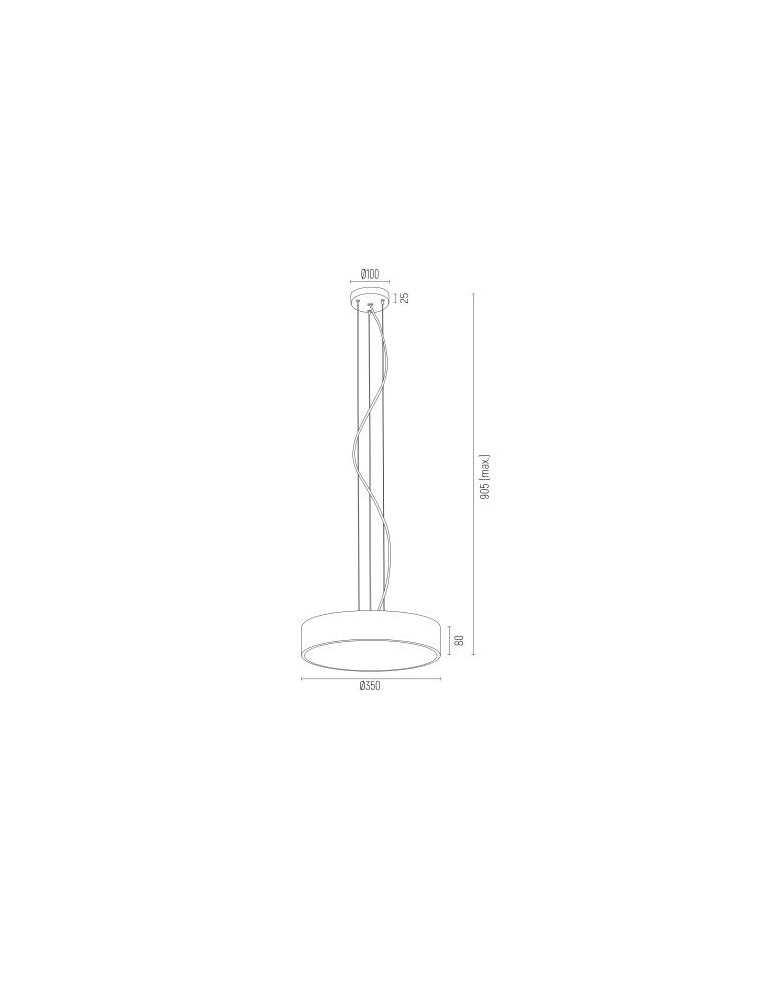 Lampy wiszące - Argon DARLING LED lampa wisząca mała 1 pł. led 1x32W biały struktura 3349 - product kolory-swiatla.pl 3