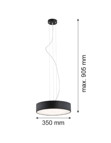 Argon DARLING LED lampa wisząca mała 1 pł. led 1x32W czarny struktura 3350 - produkt 2