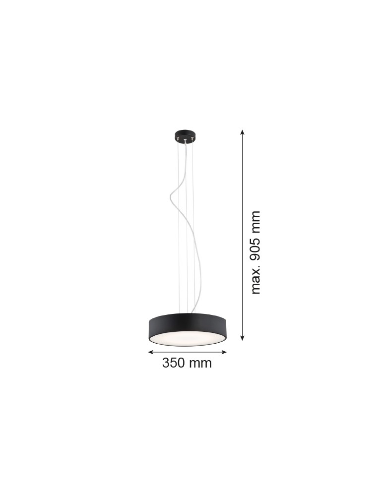 Lampy wiszące - Argon DARLING LED lampa wisząca mała 1 pł. led 1x32W czarny struktura 3350 - product kolory-swiatla.pl 2
