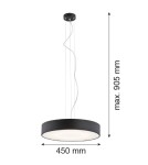 Argon DARLING LED lampa wisząca duża 1 pł. led 1x42W czarny struktura 3352 Argon DARLING LED lampa wisząca duża 1 pł. led 1x42W czarny struktura 3352