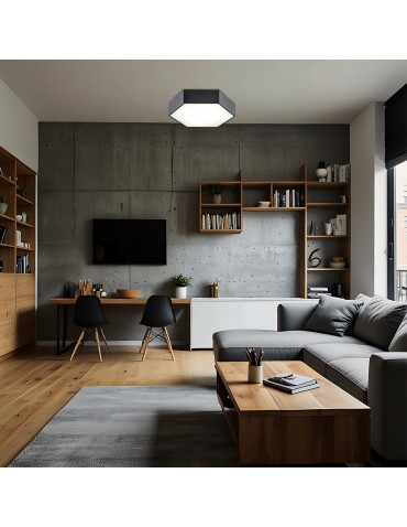 Argon ARIZONA plafon 1 pł. duży 22.5W czarny struktura 3823 - produkt 2