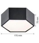 Plafony LED - Argon ARIZONA plafon 1 pł. mały 9W czarny struktura 3824 - product 8