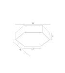 Plafony geometryczne - Argon ARIZONA plafon 1 pł. duży 22.5W biały struktura 3827 - product 6