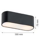 Plafony nowoczesne - Argon TONI plafon 2 pł. 2x15W (max) mleczny czarny struktura 903 - product 2