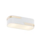 Lampy sufitowe nowoczesne - Argon TONI plafon 2 pł. 2x15W (max) mleczny biały struktura ze złotym paskiem 906 - product 1
