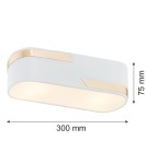 Lampy sufitowe nowoczesne - Argon TONI plafon 2 pł. 2x15W (max) mleczny biały struktura ze złotym paskiem 906 - product 2
