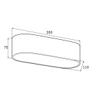 Lampy sufitowe nowoczesne - Argon TONI plafon 2 pł. 2x15W (max) mleczny biały struktura ze złotym paskiem 906 - product 3