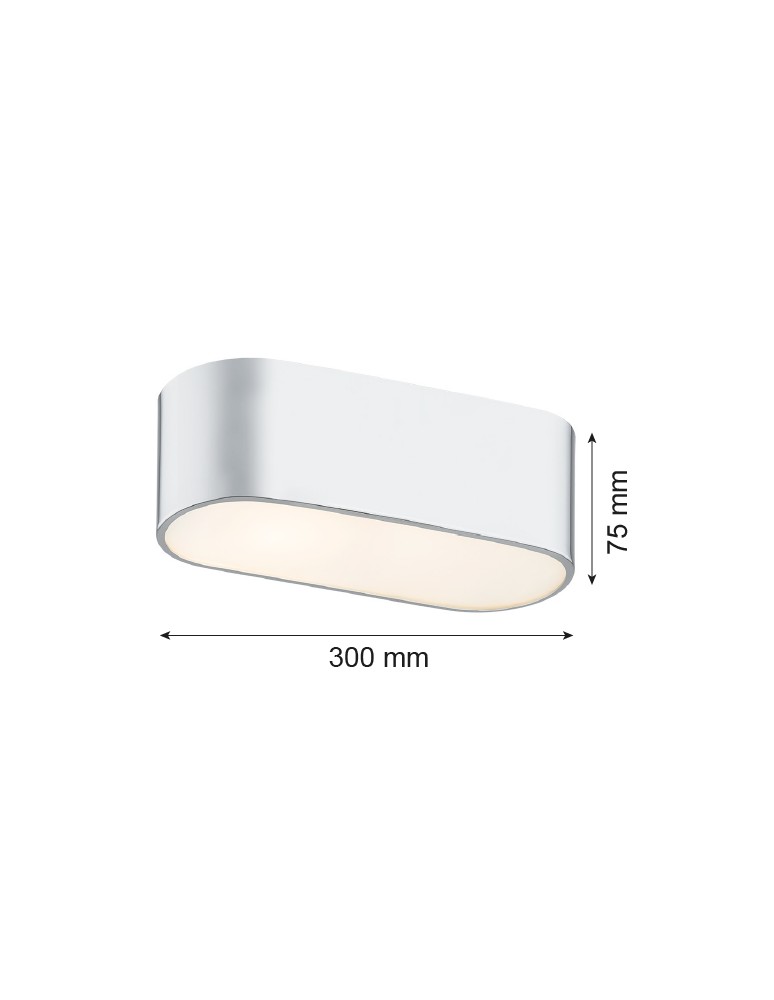 Lampy sufitowe chromowane - Argon TONI plafon 2 pł. 2x15W (max) mleczny chrom 907 - product kolory-swiatla.pl 2