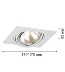 Lampy podtynkowe kwadratowe - Argon OLIMP oprawa stropowa 1 pł 1x6W LED (max) biały struktura 3654 - product 2