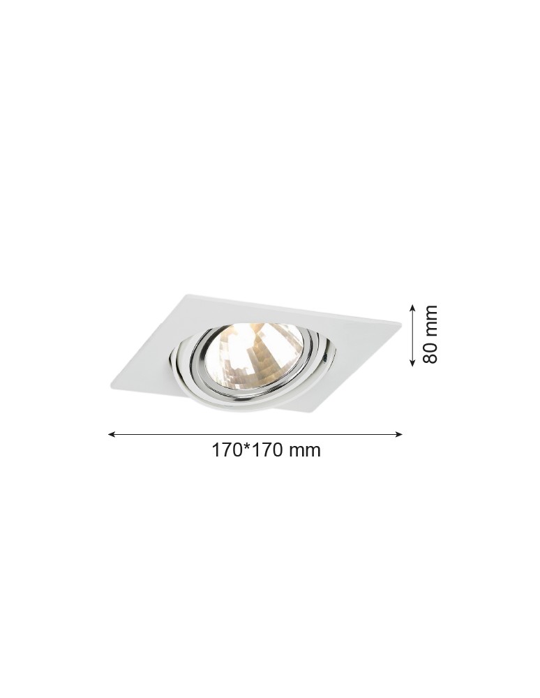 Lampy podtynkowe kwadratowe - Argon OLIMP oprawa stropowa 1 pł 1x6W LED (max) biały struktura 3654 - product kolory-swiatla.pl 2