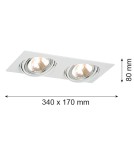 Lampy podtynkowe kwadratowe - Argon OLIMP oprawa stropowa 2 pł. 2x6W LED (max) biały struktura 785 - product 3