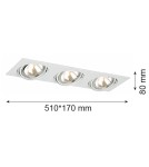 Lampy podtynkowe kwadratowe - Argon OLIMP oprawa stropowa 3 pł. 3x6W LED (max) biały struktura 1327 - product 2