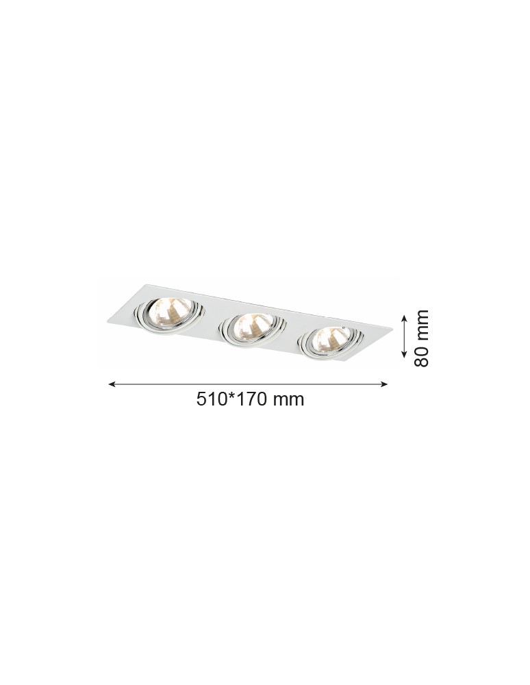 Lampy podtynkowe kwadratowe - Argon OLIMP oprawa stropowa 3 pł. 3x6W LED (max) biały struktura 1327 - product kolory-swiatla.pl 2