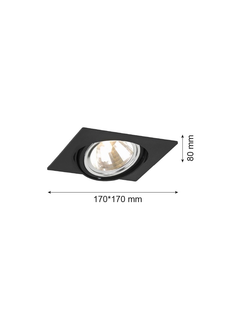Lampy podtynkowe kwadratowe - Argon OLIMP oprawa stropowa 1 pł 1x6W LED (max) czarny struktura 3656 - product kolory-swiatla.pl 2